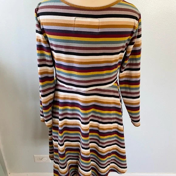 Effie’s Heart Striped Multicolor Dress L - Picture 4 of 8